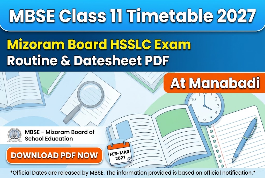 MBSE Class 11 Timetable