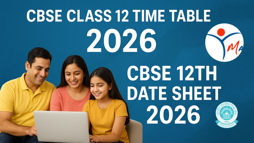 CBSE Class 12th Time Table 2026