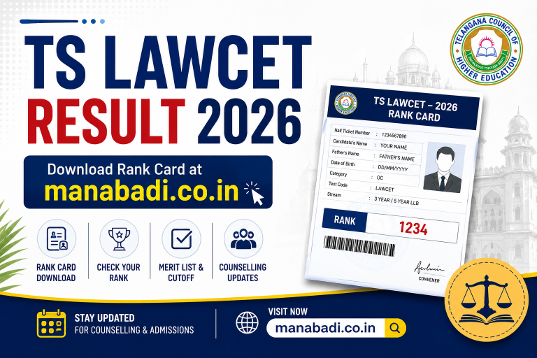 TS LAWCET Result 2026 Out: Download Rank Card at manabadi.co.in