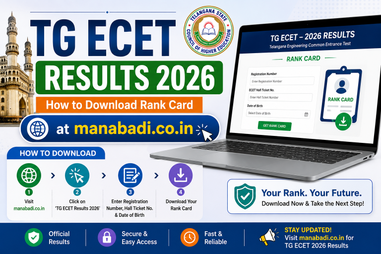 TG ECET Results 2026 OUT: How to Download Rank Card at manabadi.co.in