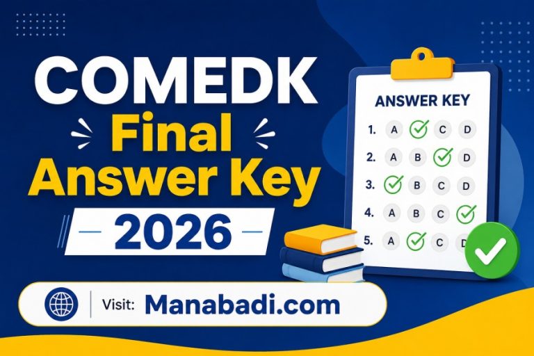 COMEDK Final Answer Key 2026 Direct link at Manabadi.com