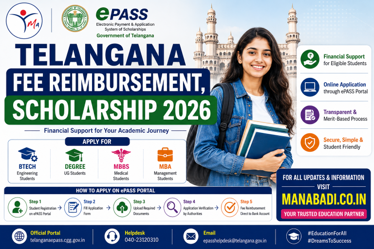 Telangana Fee Reimbursement, Scholarship 2026: How to apply for BTech, Degree, MBBS, MBA