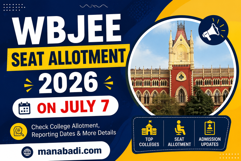 WBJEE Seat Allotment 2026 Round 1 Result Date Announced at Manabadi