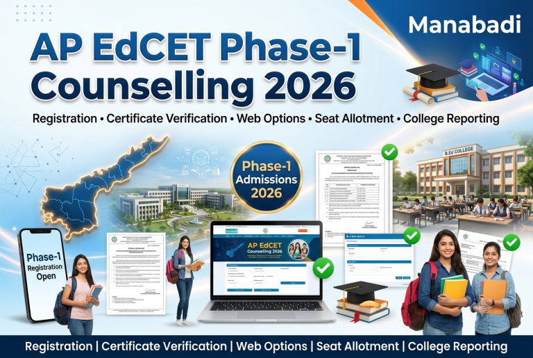 AP EdCET First Phase Seat Allotment: Dates, Registration, Certificate Verification, Web Options at Manabadi