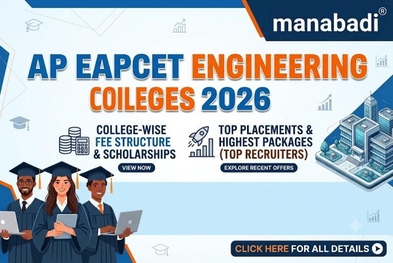 AP EAPCET Engineering Colleges 2026: Fees Details, Placements & Highest Packages: Top Colleges, Placements and Admission Details at manabadi