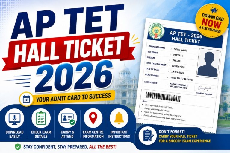AP TET Hall Ticket 2026 Out: Download Admit Card PDF, Exam Dates & Latest Updates at Manabadi.co.in