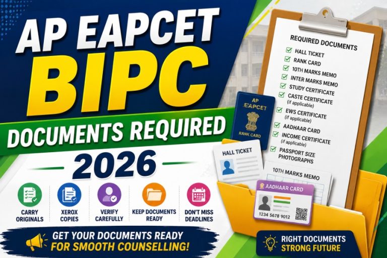 AP EAPCET BiPC Counselling 2026: Registration Ongoing, Documents Required, Complete Certificate Checklist, Verification Process
