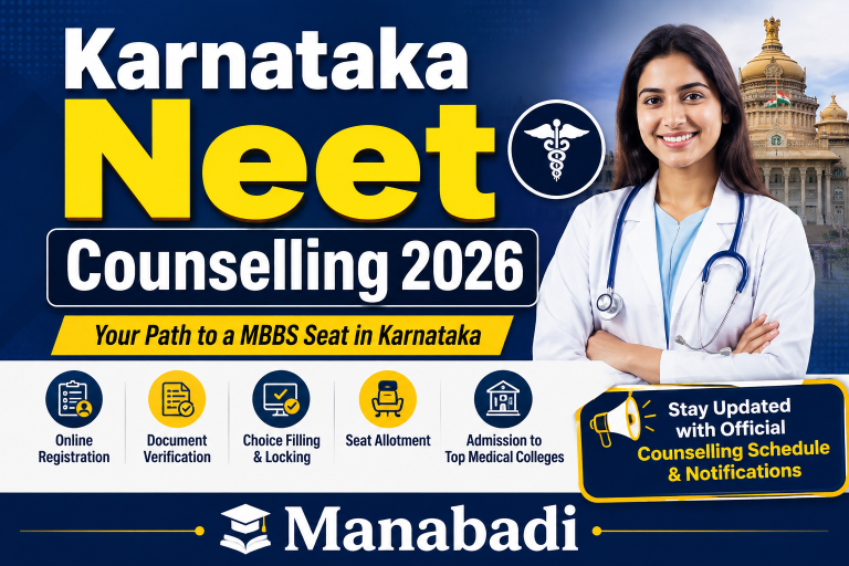 Karnataka NEET UG Counselling 2026: Round 3 Option Entry Extended, Fee Payment, College Reporting Last Date, Final Allotment Result Out, Details at Manabadi