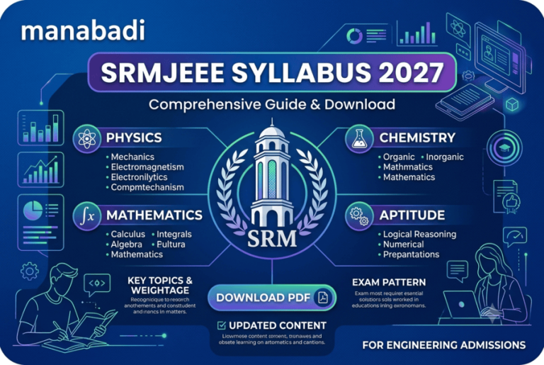 SRMJEEE Syllabus 2027 – Download Free PDFs for Physics, Chemistry, Maths Topics, Exam Pattern & Important Dates