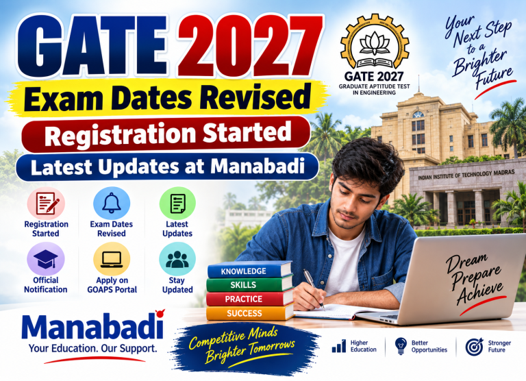 GATE 2027 Exam Dates Revised: Registration started, Latest Updates at Manabadi