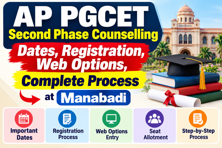 AP PGCET Second Phase Counselling: Dates, Registration, Web Options, complete process at Manabadi